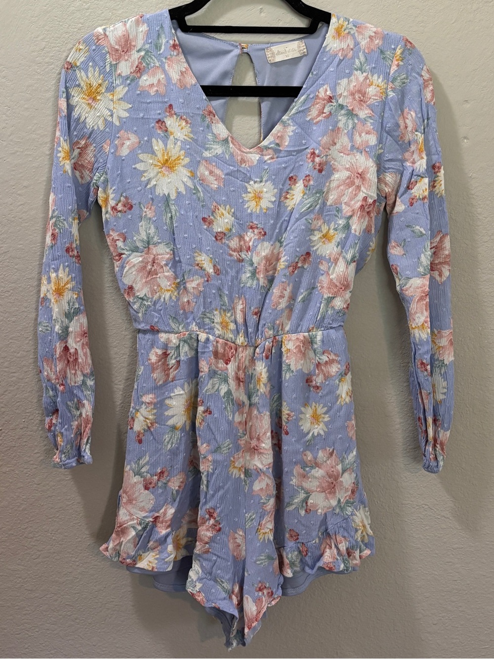 Altar’d State Floral Long Sleeve Romper Size XS